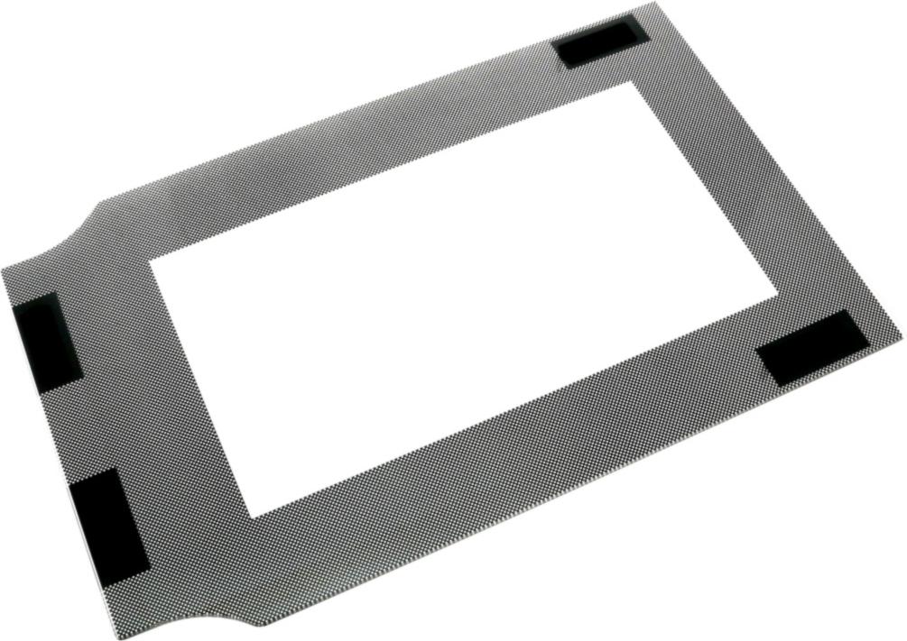 VITRE Cuisinière INTERIEURE 444*279 4 CROCHETS (courbé sur un coté)