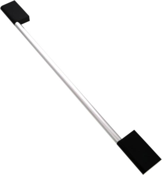 POIGNEE Four PORTE INOX EMBOUT NOIR 464mm (entraxe 410mm et 370mm)